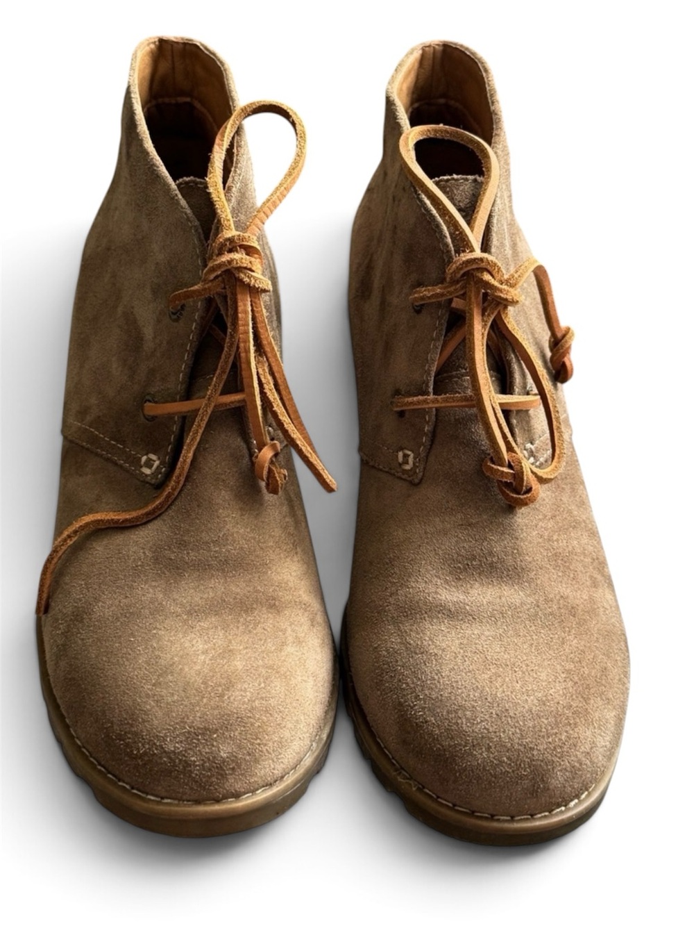 Sperry Women's Suede Wedge Chukka Ankle Booties - Size 9 - Taupe / Khaki Brown